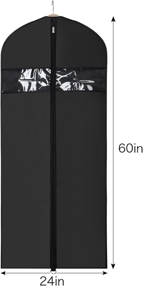 Univivi Garment Bags for Dresses, Clothes Covers Protector Bags 60", Waterproof Dust Proof Garment Covers Bags Moth Proof Dress Cover Bag, Wedding Dress Bag, Suit Bags for Travel and Storage - 3 Pack - Image 2