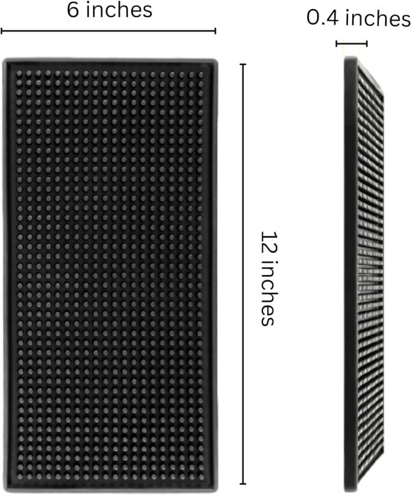 Premium Bar Mat 12x6 inches 2pcs - Durable, Non-Toxic Bar Mats for Countertop - Easy to Clean Coffee Bar Mat - Spill Protector Dish Drying Mat - Image 2