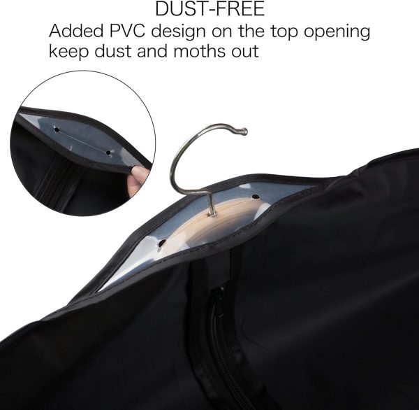 Univivi Garment Bags for Dresses, Clothes Covers Protector Bags 60", Waterproof Dust Proof Garment Covers Bags Moth Proof Dress Cover Bag, Wedding Dress Bag, Suit Bags for Travel and Storage - 3 Pack - Image 5