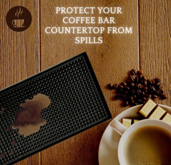 Premium Bar Mat 18x12 inches - Durable, Non-Toxic Bar Mats for Countertop - Easy to Clean Coffee Bar Mat - Spill Protector Dish Drying Mat - Image 5