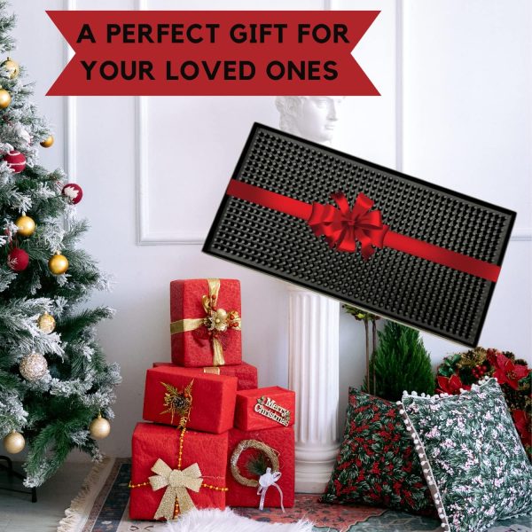 Premium Bar Mat 12x6 inches - Durable, Non-Toxic Bar Mats for Countertop - Easy to Clean Coffee Bar Mat - Spill Protector Dish Drying Mat - Image 4