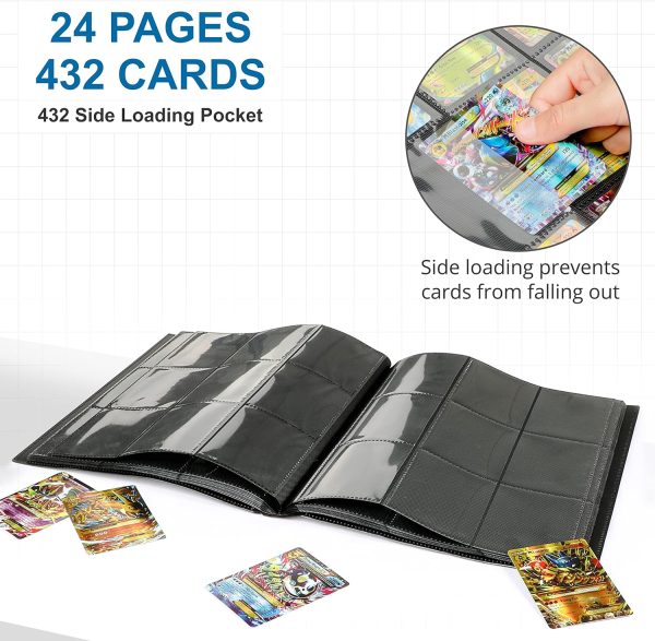 SYOLOS S 24 Pages Card Binder with 432 Pockets Storage to Protect Pokemon Cards and Other Trading Cards - Image 2